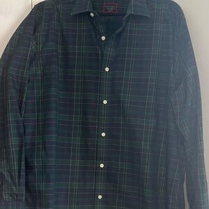 UNTUCKit Green and Navy Plaid Long-Sleeve Button-Down Shirt